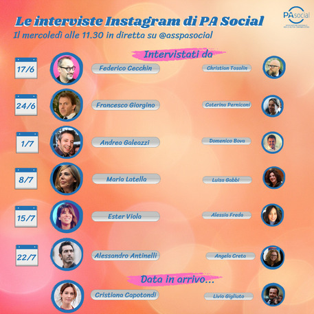  Le interviste su Instagram di PA Social