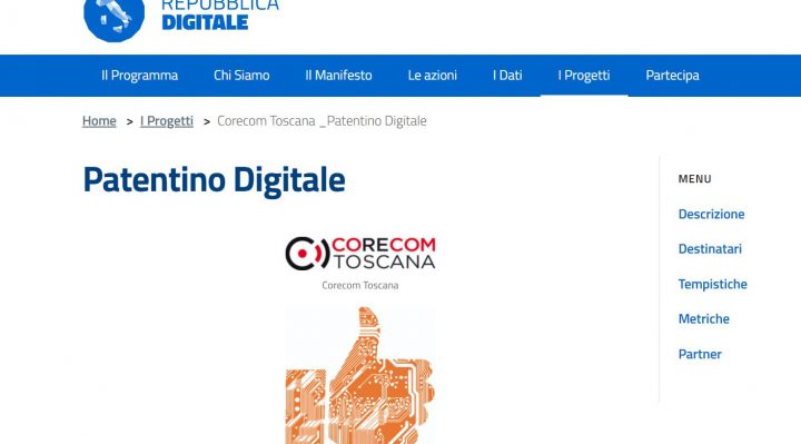 Il progetto “Patentino Digitale” di Corecom